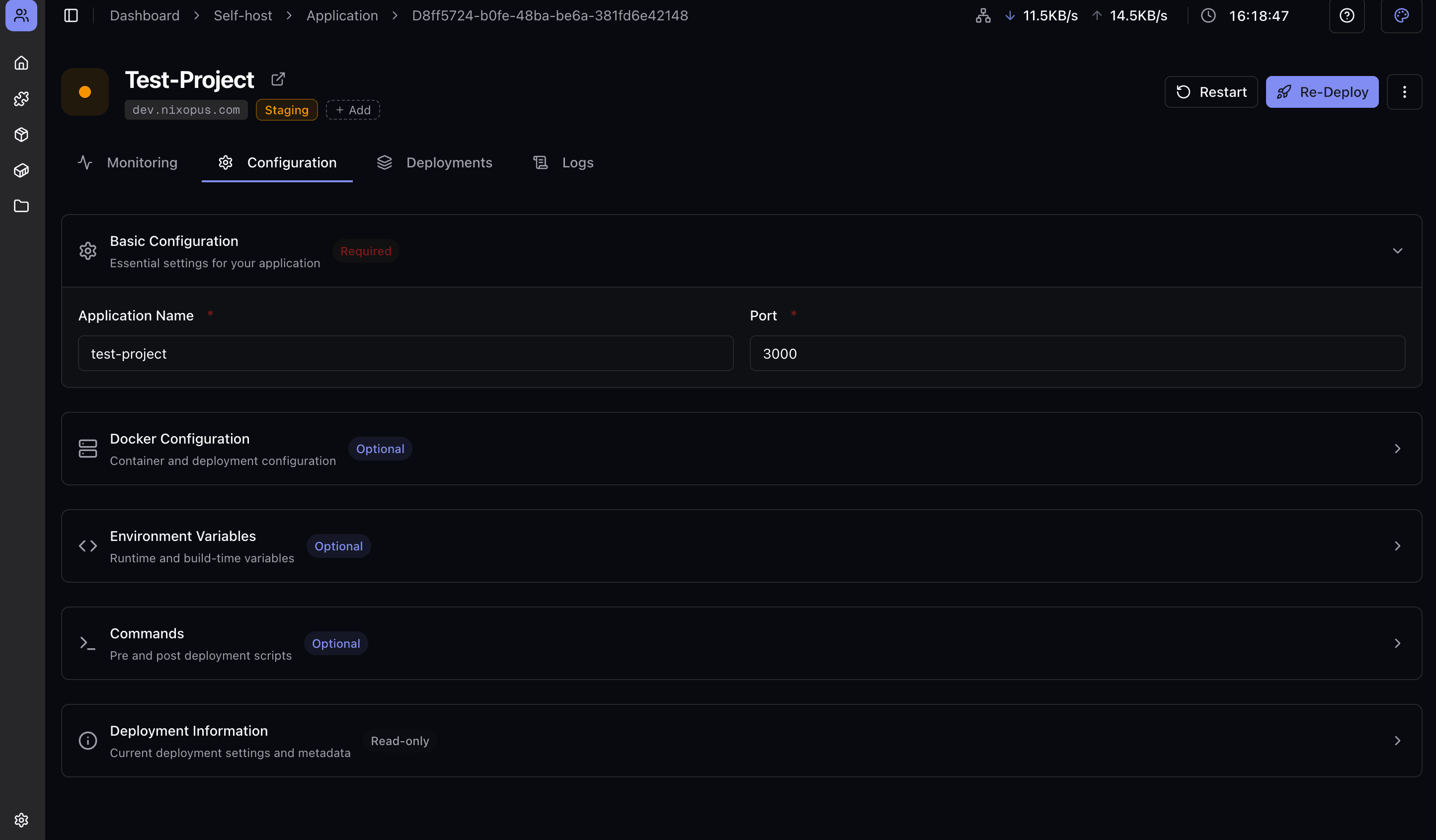 Deployment Configuration